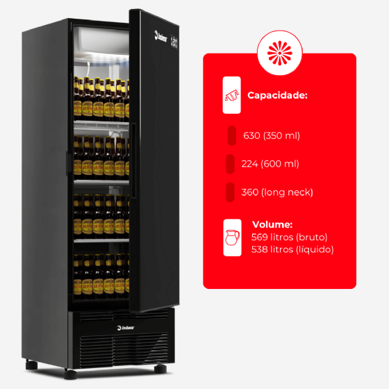 Cervejeira 569 Litros Porta Cega Preta CCV355 220V Imbera