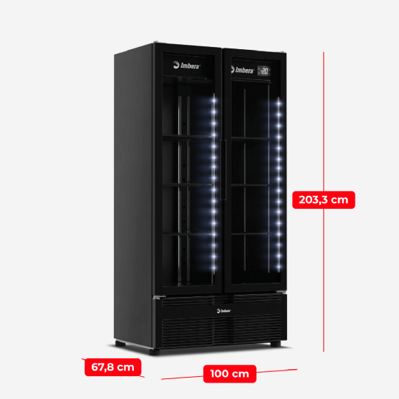 Cervejeira 810 Litros 2 Porta de Vidro Full Black CCV480 220v Imbera