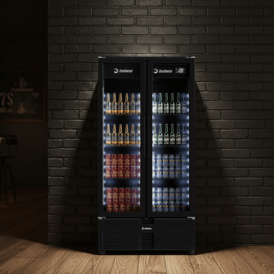 Cervejeira 810 Litros 2 Porta de Vidro Full Black CCV480 220v Imbera