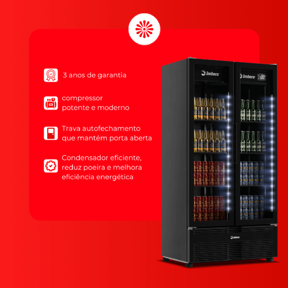 Cervejeira 810 Litros 2 Porta de Vidro Full Black CCV480 220v Imbera