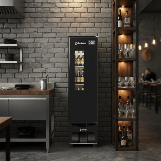 Cervejeira 244 Litros Porta Window Padrão Preta CCV144 220v Imbera
