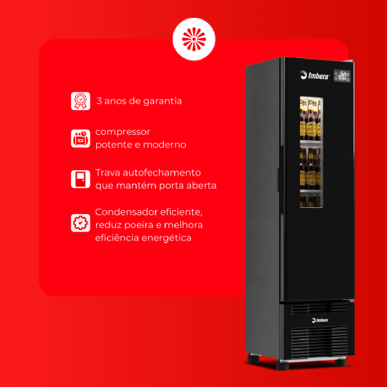 Cervejeira 244 Litros Porta Window Padrão Preta CCV144 220v Imbera