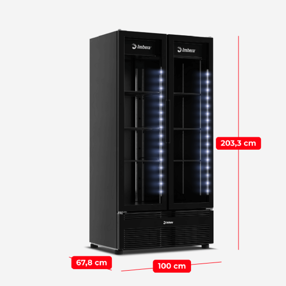 Refrigerador Vertical 2 Portas de Vidro 810L G326 Bivolt Inverter Imbera