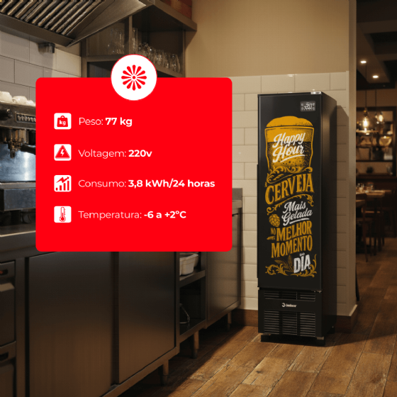 Cervejeira 244 Litros Porta Cega Adesivada Happy Hour CCV144 220v Imbera