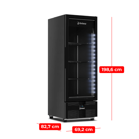 Freezer Vertical Tripla Ação 576 Litros Porta de Vidro Preta EVZ21 220v Imbera