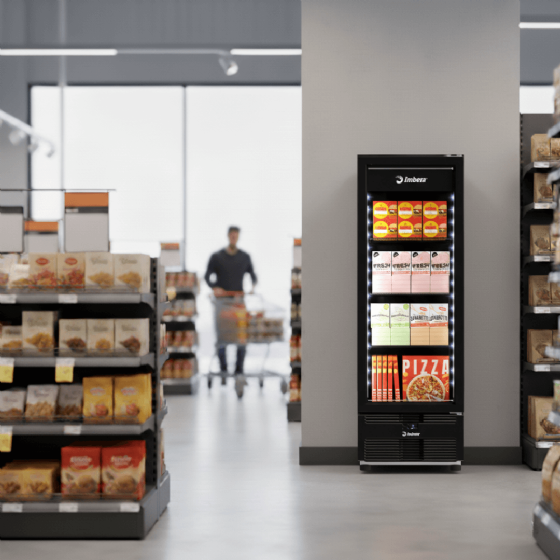 Freezer Vertical Tripla Ação 576 Litros Porta de Vidro Preta EVZ21 220v Imbera