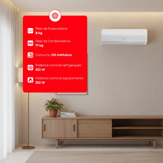 Ar-Condicionado Springer Hi-Wall Inverter 12.000 BTU AirVolution Quente/Frio 220v Midea 42AFVQI12S5