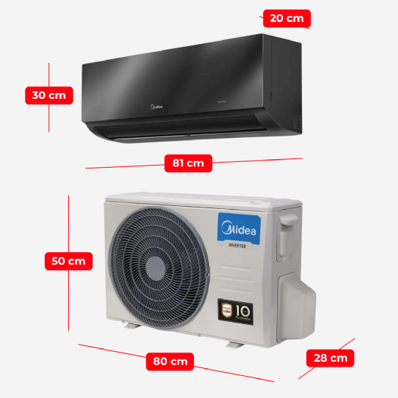 Ar-Condicionado Split Hi-Wall Inverter 12.000 BTU XtremeSave Black Edition Quente e Frio 220v Midea 42MGVQI12M5