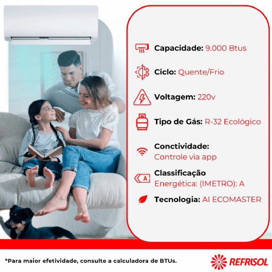 Ar-Condicionado Inverter AI 9.000 BTU Ecomaster Quente/Frio Midea 42EZVQA09M5