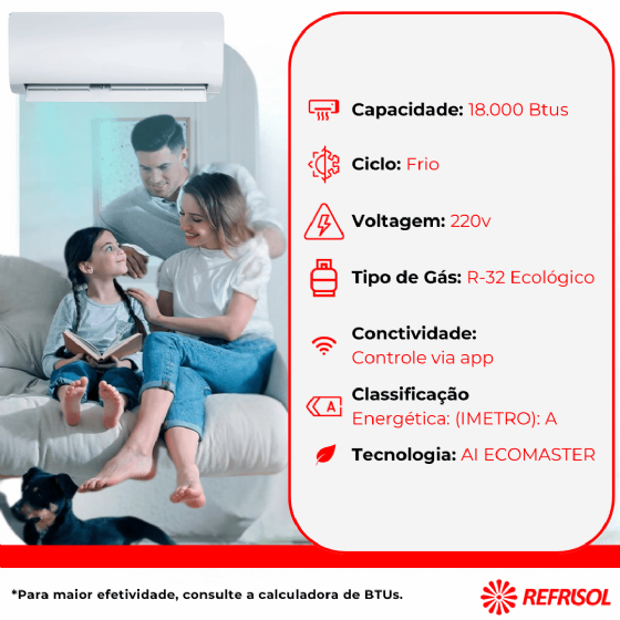 Ar-Condicionado Inverter AI 18.000 BTU Ecomaster Frio Midea 38EZVCA18M5
