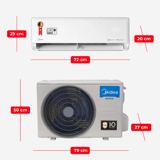 Ar-Condicionado Inverter AI 12.000 BTU Ecomaster Frio Midea 38EZVCA12M5