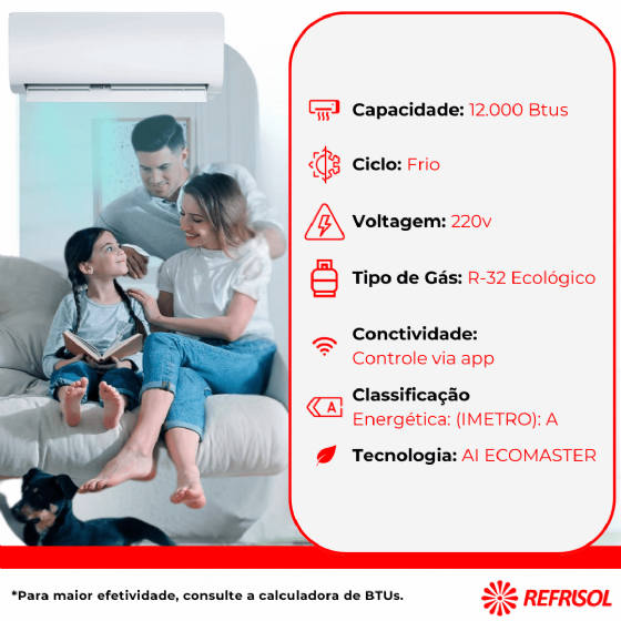 Ar-Condicionado Inverter AI 12.000 BTU Ecomaster Frio Midea 38EZVCA12M5