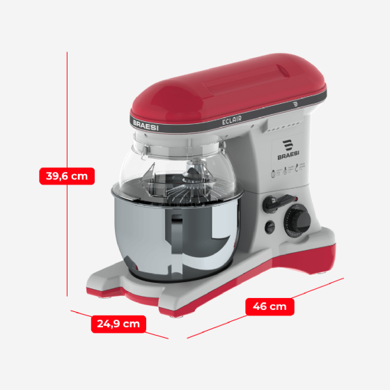 Batedeira Planetária Eclair BP-500 Vermelha Bivolt Braesi