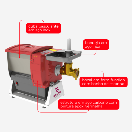 Amassadeira Semi Rápida Conjugada AELI-520 Bivolt Braesi
