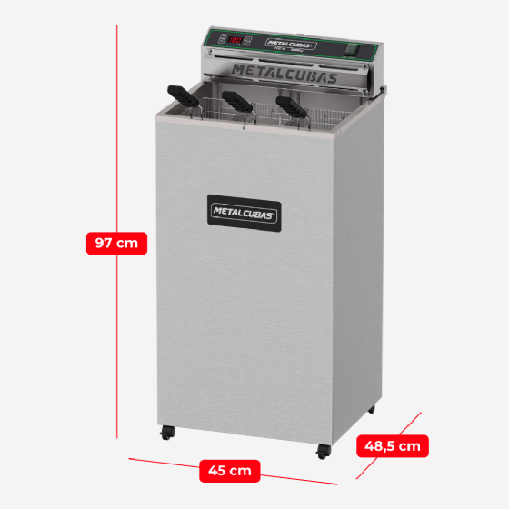 Fritadeira Elétrica Zona Fria 18 Litros 8000 W FOE 18 P 220v Metalcubas