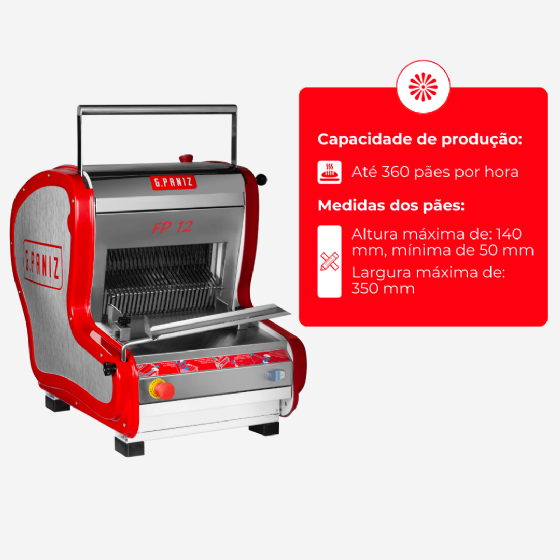 Fatiadeira De Pães Elétrica Automática FP 12 G2 Mesa Epóxi 220v G Paniz