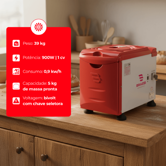 Amassadeira Rápida 5 kg AR 50 Bivolt Braesi