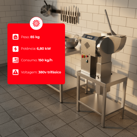 Ralador e Desfiador de Queijo Industrial RQ 300 Trifásico 380v Grano