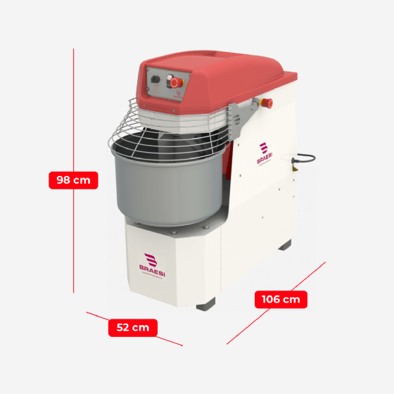 Amassadeira Espiral 25 kg AES-25/1 Trifásica 220v Braesi