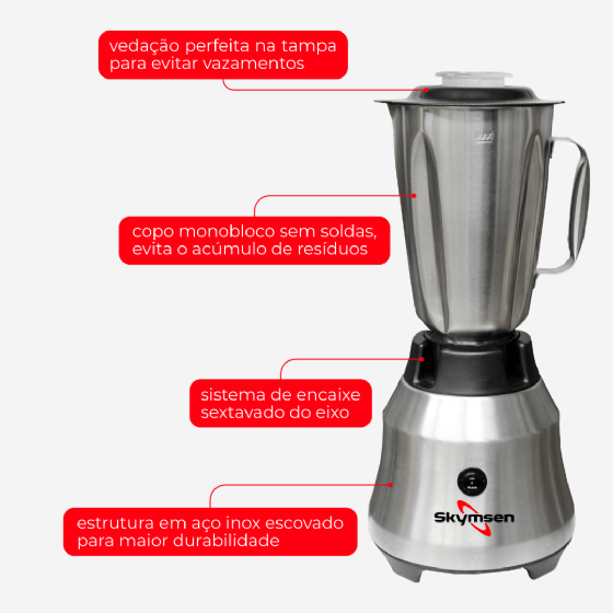 Liquidificador Comercial 1,5 Litros LI 1.5 Alta Rotação 220v Skymsen