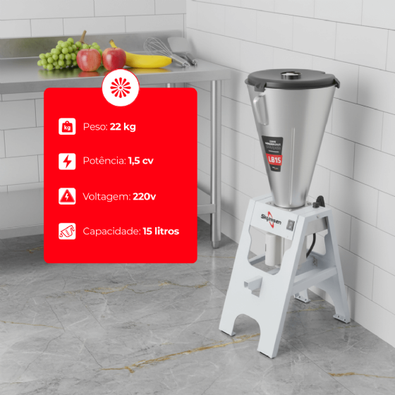 Liquidificador Comercial Basculante 15 Litros LB 15 MB 220v Skymsen