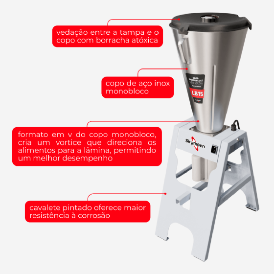 Liquidificador Comercial Basculante 15 Litros LB 15 MB 220v Skymsen