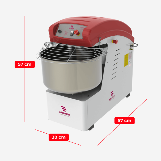 Amassadeira Espiral 40 kg AES 40/1 G3 2 Velocidades 220v Trifásico Braesi