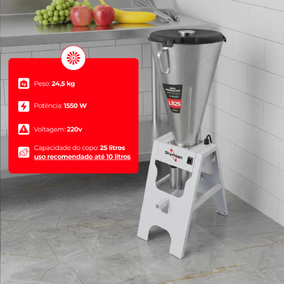 Liquidificador Comercial Basculante 25 Litros LB 25 MB 220v Skymsen