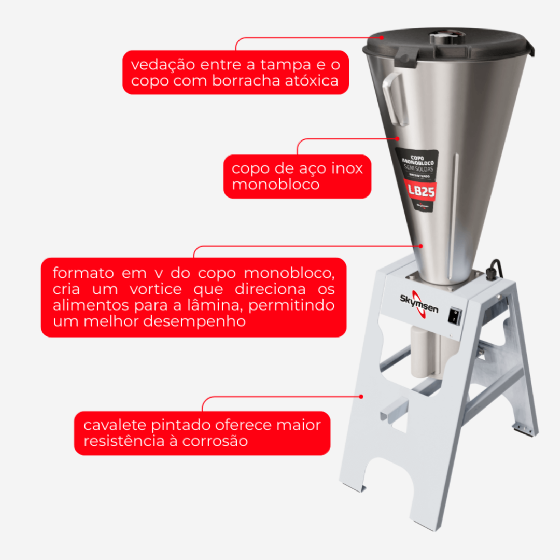 Liquidificador Comercial Basculante 25 Litros LB 25 MB 220v Skymsen