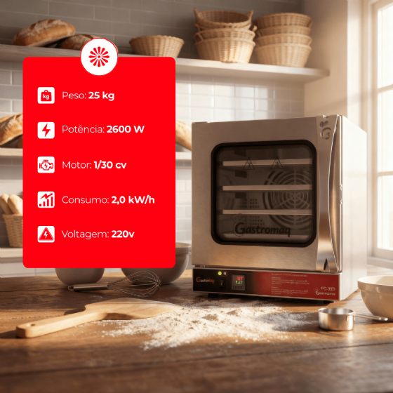 Forno Turbo Elétrico Convector Digital FC 35D Gastrochef 220v Gastromaq