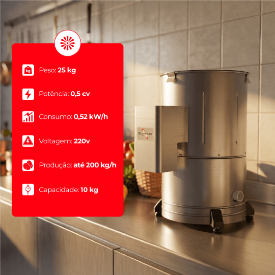 Descascador de Batata 10 kg DB 10 Inox 220v Skymsen