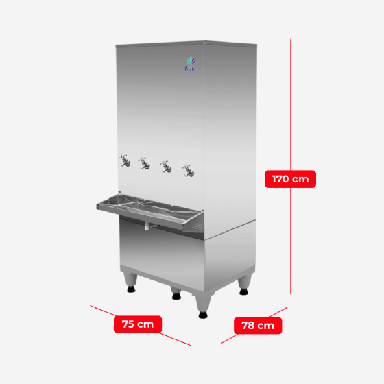 Bebedouro Industrial de Coluna 3 Geladas 1 Natural Inox 200 Litros 220v Frisbel