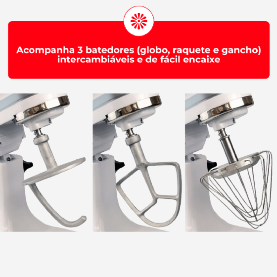 Batedeira Planetária 05 Litros BPS-05-N Bivolt Skymsen