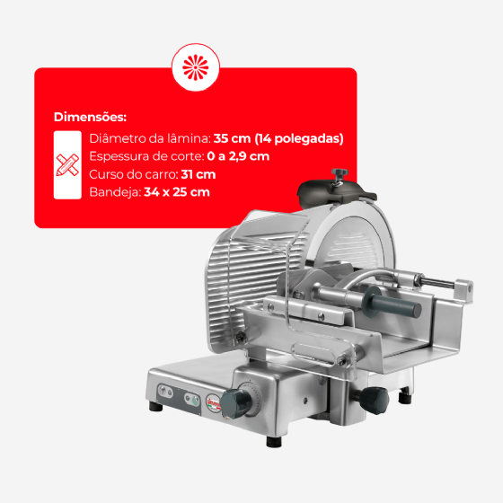 Cortador Fatiador de Bifes Profissional Mantegna 350 VCS 220v Sirman