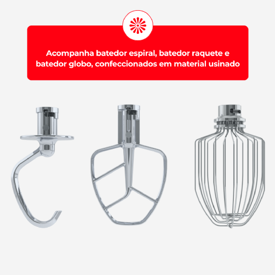 Batedeira Planetária Eclair BP-500 Preta Bivolt Braesi