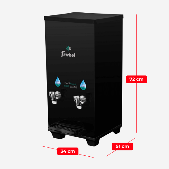 Bebedouro Industrial de Bancada 1 Gelada 1 Natural 25 Litros 220v Office Black Frisbel