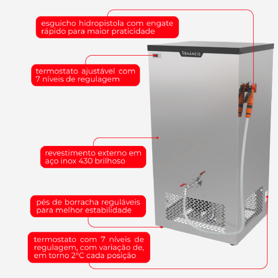 Recipiente Refrigerado Dosador de Água 200 Litros 220v Venâncio