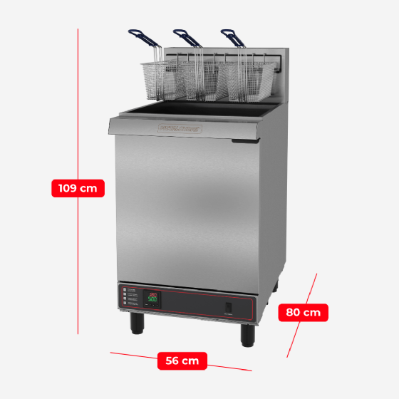 Fritadeira a Gás Industrial 45 Litros Zona Fria de Óleo FOG 3 C 220v Metalcubas