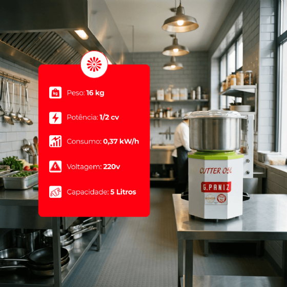 Cutter Processador De Alimentos Epóxi 05 Litros 220v G Paniz