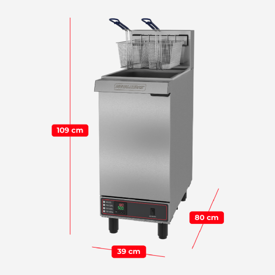 Fritadeira a Gás Industrial 30 Litros Zona Fria de Óleo FOG 2 C 220v Metalcubas