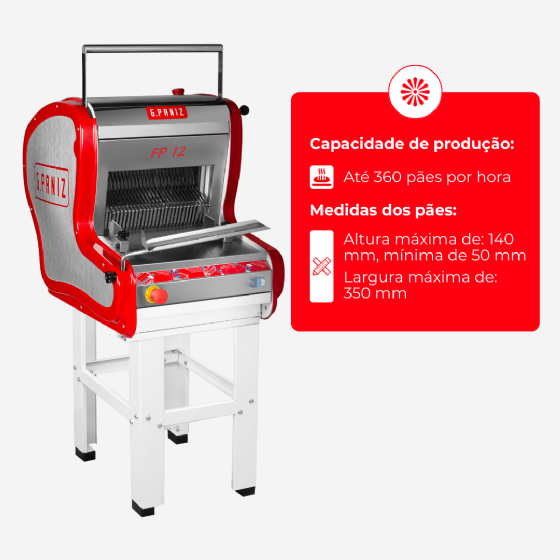 Fatiadeira De Pães Elétrica Automática FP 12 G2 Pedestal Epóxi 220v G Paniz