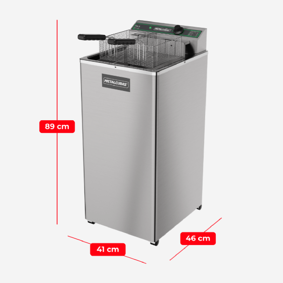 Fritadeira Elétrica Zona Fria de Óleo 15 Litros 5500 W FOE 15 P 220v Metalcubas