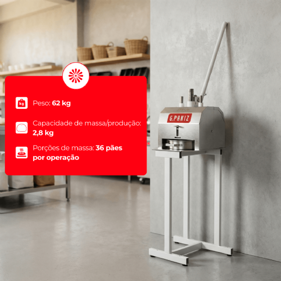 Divisora de Massas DV 36 Pedestal Inox G Paniz