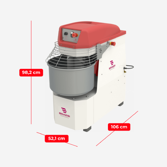 Amassadeira Espiral 25 kg AES-25/1 G3 Trifásica 380v Braesi