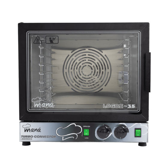 Forno Turbo Elétrico Convector Analógico LOGOS-35 Preto 220v Maná