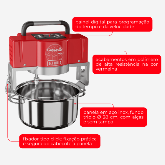Misturador Industrial Gourmella Cooker CZ 10 F Panela em Inox Bivolt G Paniz