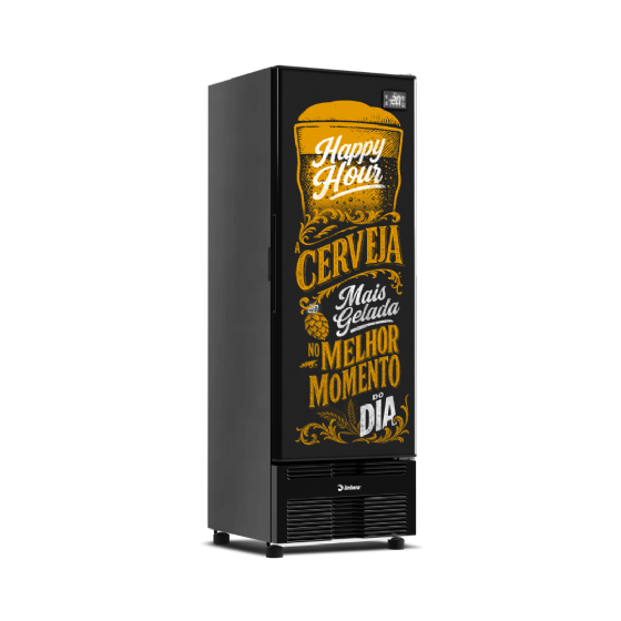 Cervejeira 569 Litros Porta Cega Adesivada Happy Hour CCV355S Bivolt Inverter Imbera