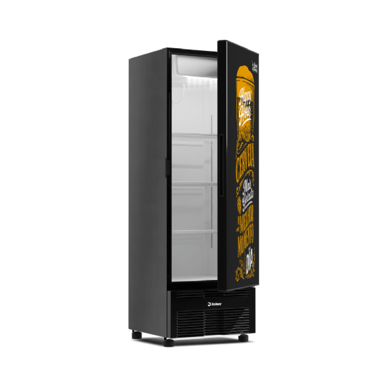 Cervejeira 569 Litros Porta Cega Adesivada Happy Hour CCV355S Bivolt Inverter Imbera