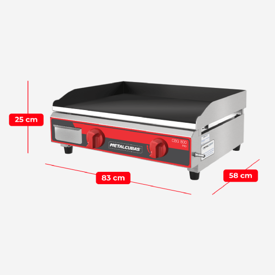 Chapa Bifeteira a Gás Profissional 80x52 CBG 800 Metalcubas