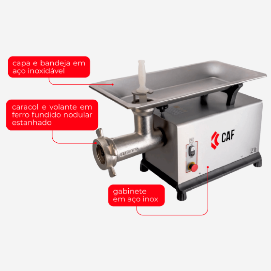 Picador Moedor de Carne Boca 98 de Ferro Fundido 220v CAF